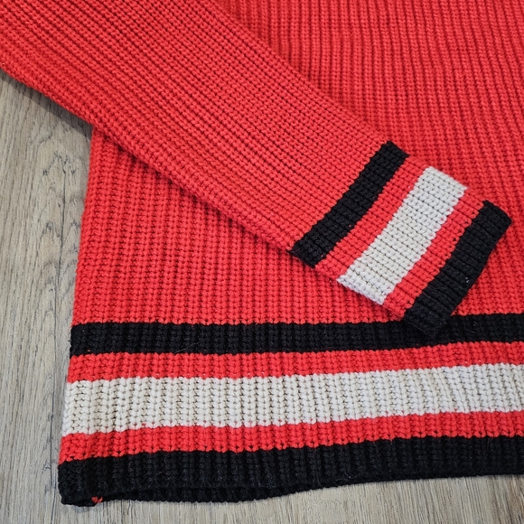 Sanctuary Preppy Sporty Knit Red-Orange Sweater - Picture 5 of 8